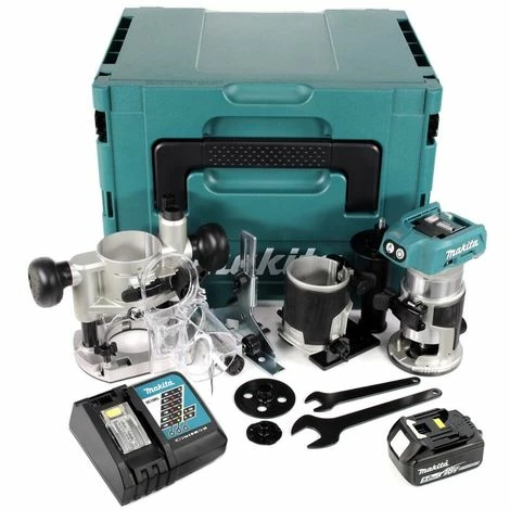 Meilleur prix ✨ Makita DRT 50 RTJ X2 18 V Li-Ion Affleureuse Plaque De Plâtre Sans Fil Brushless Avec Boîtier Makpac + 1x Batterie BL 1850 5,0 Ah + Chargeur DC18RC + Module De Fraisage 🥰 4 Meilleur prix ✨ Makita DRT 50 RTJ X2 18 V Li-Ion Affleureuse Plaque De Plâtre Sans Fil Brushless Avec Boîtier Makpac + 1x Batterie BL 1850 5,0 Ah + Chargeur DC18RC + Module De Fraisage 🥰 – Image 2