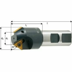 Tout neuf 🔥 FP Fraise à Chanfreiner 15°, 30°, 45°, 60°, 75° à Arrosage Central, Angle : 60 °, Ø D Min./max. D2 35,5 Mm, Ø D Min./max. D1 20 Mm, Dents : 2 💯