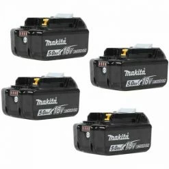 Vente flash 🎁 MAKITA Pack De 4 Batteries BL1850B Avec Témoin De Charge - 18 V 5Ah Li-ion ✔️