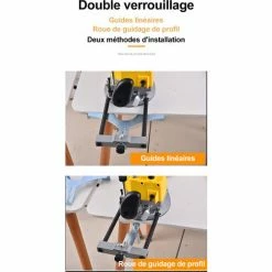 Vente flash 👏 BLACKPINE - Affleureuse Défonceuse Multifonctions Kit 1580W 10000RPM, 6 Vitesses Variables, Pince De Serrage: 6mm, 8mm, 12mm, Livré Avec 10 Accessoires ⌛ -The Défonceuse, lamelleuse et affleureuse look. 37103775 3