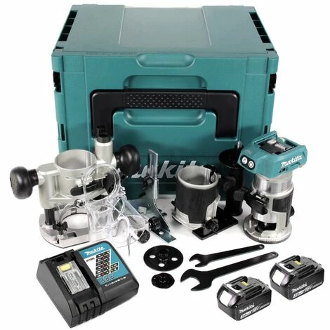 Tout neuf 🔔 Makita DRT 50 RF1J X2 Aflleureuse Multifonctions Sans Fil, Sans Balai, 18 V Li-Ion - Avec Module De Fraisage + 2x Batteries 3.0 + Chargeur + Makpac 🛒 4 Tout neuf 🔔 Makita DRT 50 RF1J X2 Aflleureuse Multifonctions Sans Fil, Sans Balai, 18 V Li-Ion - Avec Module De Fraisage + 2x Batteries 3.0 + Chargeur + Makpac 🛒 – Image 2