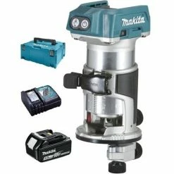 Meilleure affaire 😀 AFFLEUREUSE PLAQUE DE PLÂTRE MAKITA Ø 8 MM+1 BATTERIE BL1850 +1 CHARGEUR + 1 COFFRET MAK PAC -DRT50RTJX3-- 😍