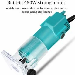 De gros ⌛ ASUPERMALL 220V 450W Routeur A Bois Electrique Outil De Defonceuse A Bois Moteur A Brosse Pour Le Travail Du Bois Machine A Fraiser Graver Et Decouper Le Bois 🛒 -The Défonceuse, lamelleuse et affleureuse look. 44073644 4