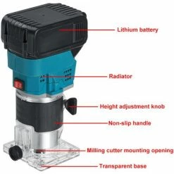 Coupon 😀 JMAX Défonceuse-affleureuse Sans Fil 850W Électrique à Bois Trimmer Router Avec 1x Batterie, 30000r/min, Φ 6.35mm 🧨 -The Défonceuse, lamelleuse et affleureuse look. 57263980 4