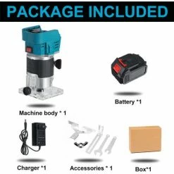 Coupon 😀 JMAX Défonceuse-affleureuse Sans Fil 850W Électrique à Bois Trimmer Router Avec 1x Batterie, 30000r/min, Φ 6.35mm 🧨 -The Défonceuse, lamelleuse et affleureuse look. 57263980 5