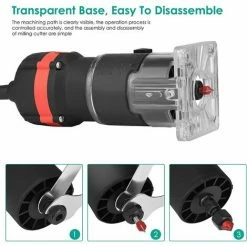 Meilleur prix 🎁 GRID COOL Affleureuse Défonceuse Diamètre 6,35 Mm 30000 TR/Min Défonceuse Affleureuse électrique Avec 15 Jeux De Fraises 🔥 -The Défonceuse, lamelleuse et affleureuse look. 58347456 4