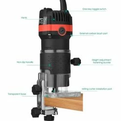 Meilleur prix 🎁 GRID COOL Affleureuse Défonceuse Diamètre 6,35 Mm 30000 TR/Min Défonceuse Affleureuse électrique Avec 15 Jeux De Fraises 🔥 -The Défonceuse, lamelleuse et affleureuse look. 58347456 5