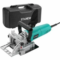 Meilleure affaire 🎁 Fraiseuse à Lamelles STBJ1002 900W, Réglage D'angle D'inclinaison 90°,Sac à Poussière Et Clé STANEW 🛒