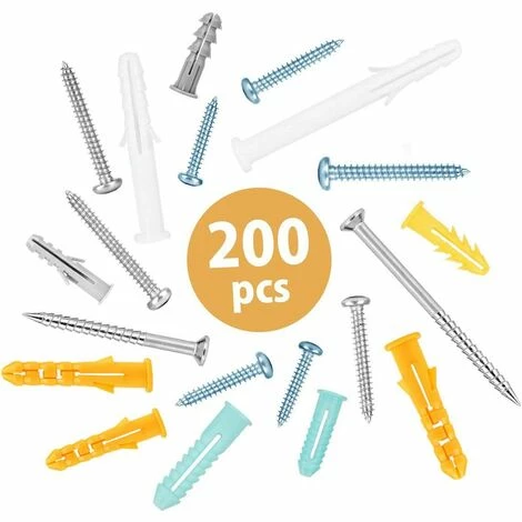 Meilleure affaire 😀 MEZHENG Kit De Vis Et Chevilles 200 Pièces | Grand Assortiment De Vis Chevilles Pour Montage, Réparation, Construction, Forage" ✨ 5 Meilleure affaire 😀 MEZHENG Kit De Vis Et Chevilles 200 Pièces | Grand Assortiment De Vis Chevilles Pour Montage, Réparation, Construction, Forage" ✨ – Image 3