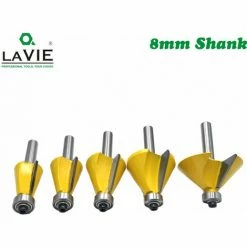 Budget ⌛ MEZHENG 5Pcs / Set 8Mm Chanfrein Chanfrein Routeur Peu 11,25 15 22,5 30 45 Degré De Fraise Pour Bois Outils à Bois 🥰