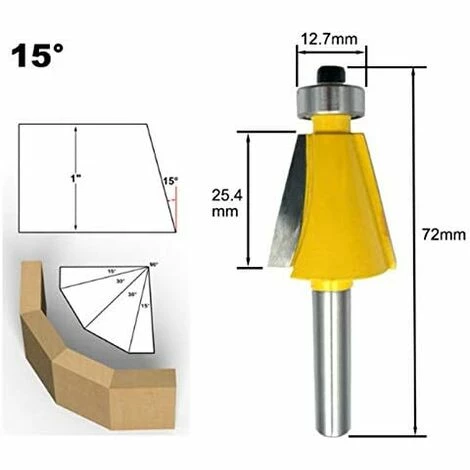 Budget ⌛ MEZHENG 5Pcs / Set 8Mm Chanfrein Chanfrein Routeur Peu 11,25 15 22,5 30 45 Degré De Fraise Pour Bois Outils à Bois 🥰 4 Budget ⌛ MEZHENG 5Pcs / Set 8Mm Chanfrein Chanfrein Routeur Peu 11,25 15 22,5 30 45 Degré De Fraise Pour Bois Outils à Bois 🥰 – Image 2